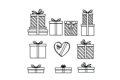 gift box collection simple vector illustration