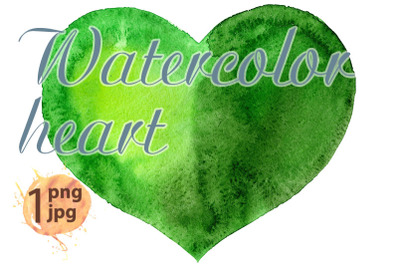 Watercolor green heart