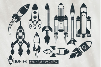 rocket space craft svg bundle