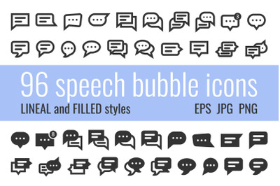 96 speech bubble icons