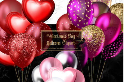 Valentine&#039;s Day Balloons Clipart