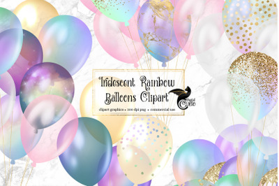 Iridescent Rainbow Balloons Clipart