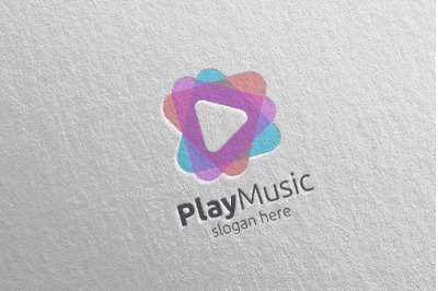 Abstract Music Logo with Play Concept 1