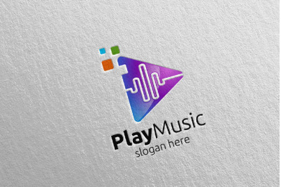 Abstract Music Logo with Play Concept 4