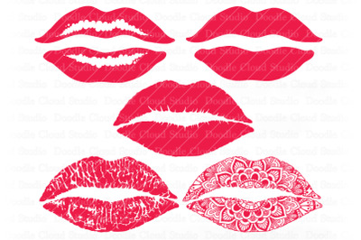 Lips SVG Kiss SVG&2C; Kissing Lips SVG &amp;amp; PNG&2C; Red Lips svg&2C; Lips Mandala.