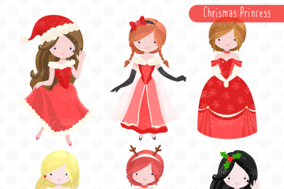 Christmas Princess Clipart - Vectors