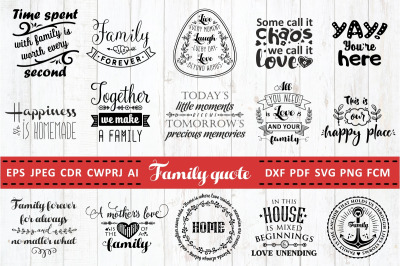 Love Family Quotes. SVG bundle. Vol. 1