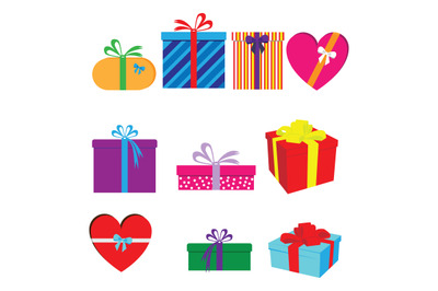 gift box collection simple vector illustration