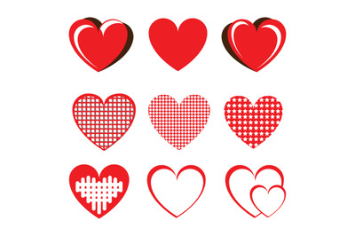 heart shape collection simple vector illustration