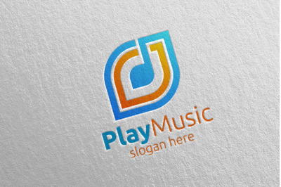 Music Logo with  Play Concept 6