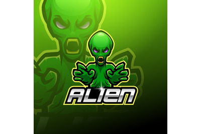 Alien esport mascot logo design