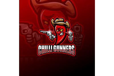 Chilli gunners esport mascot logo