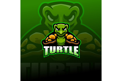 Turtle esport mascot logo design