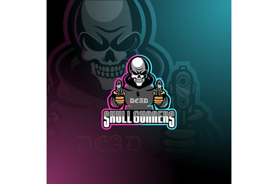 Skull gunners esport mascot logo