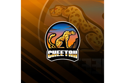 Cheetah esport mascot logo design