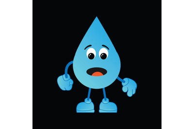 cute water mascot characters simple vector illustration