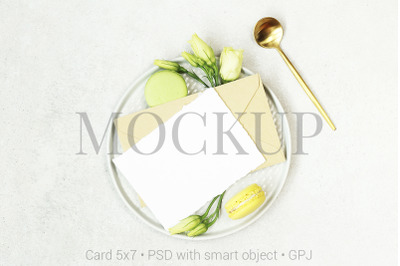Card mockup with spoon &amp; FREE BONUS