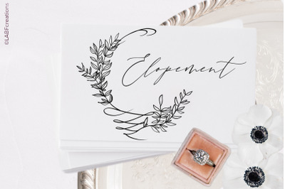 Elopement Wedding. Digital clipart.