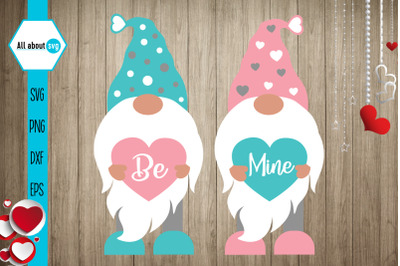 Be Mine Gnomies Svg&2C; Valentines Gnomes Svg