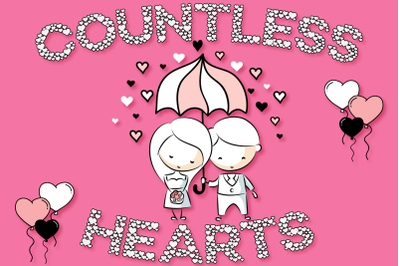 Countless Hearts Font + Bonus Split Font