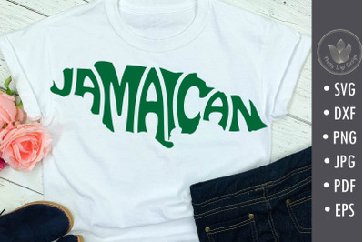 Jamaican SVG cut file, Typography in Jamaica shape