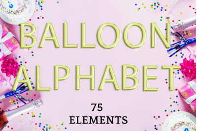 Light green foil balloon alphabet clipart