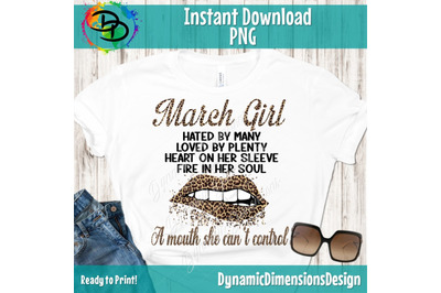 March girl svg, March birthday bday svg, Lips svg, Women born in March