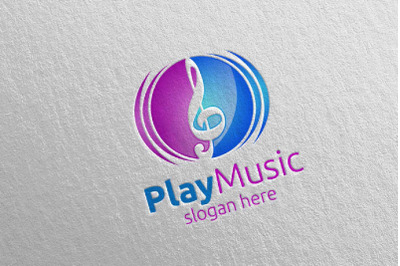 Abstract Music Logo with Play Concept 15