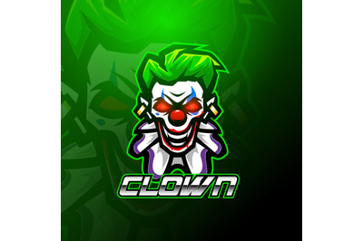 Clown esport mascot logo design