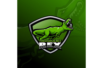 Tyrannosaurus rex esport mascot logo design