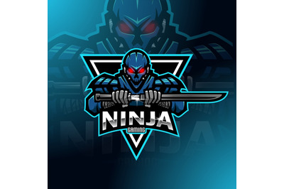 Ninja robot esport mascot logo design