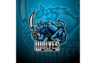 Wild wolf esport mascot logo design