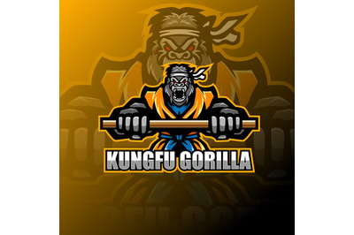 Kungfu gorilla esport mascot logo