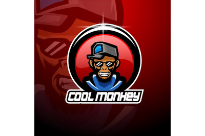 Cool monkey esport mascot logo