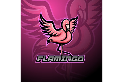 Flamingo esport Mascot logo design