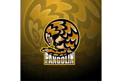 Pangolin esport mascot logo design