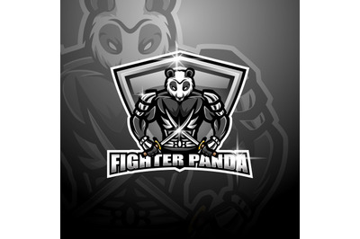 Panda fighter esport mascot logo