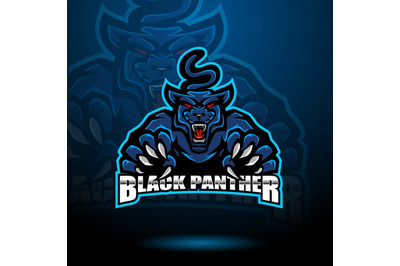 Black panther esport mascot logo