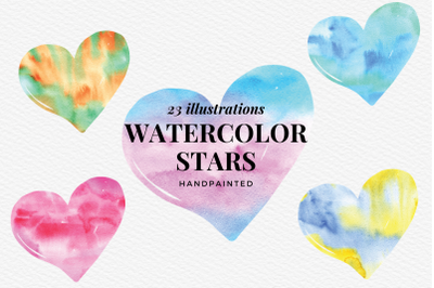Watercolor Hearts Illustrations