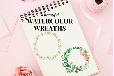 Watercolour Leaf Wreaths