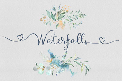 Waterfalls wedding font love font heart swash font