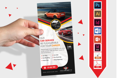 Rack Card | Rent A Car DL Flyer V-10