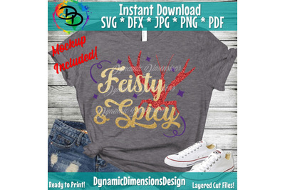 Mardi Gras svg, Feisty and Spicy, Crawfish svg, crawfish, Mardi Gras P