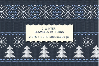 Winter knitting seamless pattern. Vector.