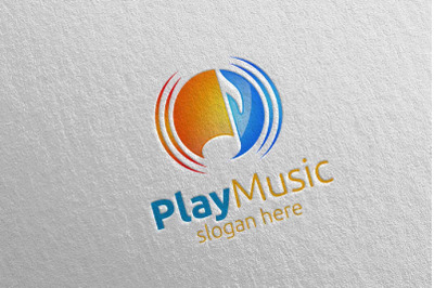 Music Logo with Note Concept 25