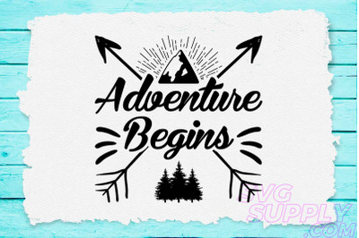 Adventure begins svg design for adventure print