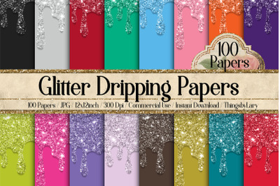100 Glitter Liquid Dripping glitter flowing Digital Papers