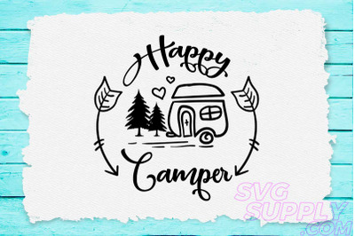 Happy camper svg design for adventure handcraft