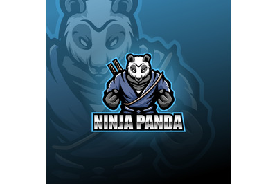 Ninja panda esport mascot logo