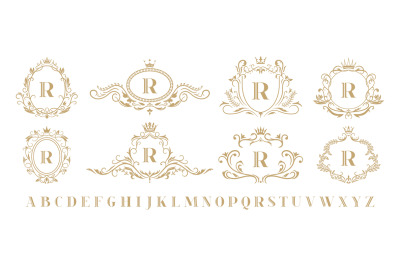Luxury monogram. Vintage ornamental decorative monograms, retro luxury